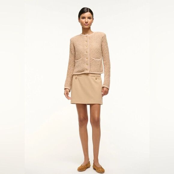 Staud Lisson Cream Jacket Camel Merino Wool Size S - Picture 6 of 12